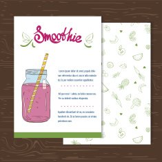 Card with hand drawn smoothie in a jar N2