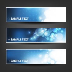 Set of Horizontal Christmas Or New Years Banners N7