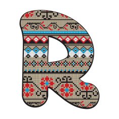 R letter decorated N2