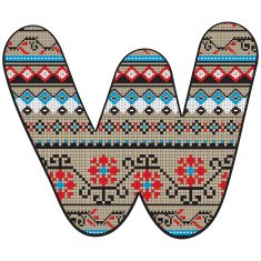 W letter decorated