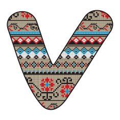 V letter decorated N2