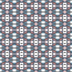 Seamless geometrical pattern in blue white red and dark grey