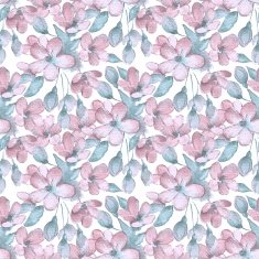 Branch with delicate flowers Seamless pattern N2