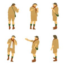 Set of Tourists in a Safari Vector Illustration N2
