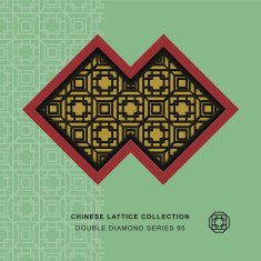 Chinese window tracery double diamond frame 95 octagon square