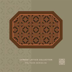 Chinese window tracery polygon frame 94 round corner