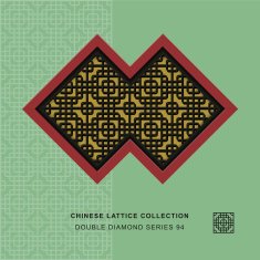 Chinese window tracery double diamond frame 94 round corner