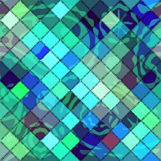 green diagonal patchwork