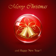 Red sphere with Christmas bells