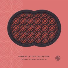 Chinese window tracery double round frame 91 polygon check
