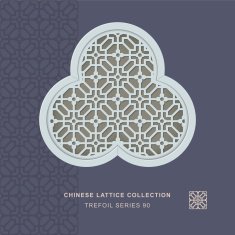 Chinese window tracery trefoil frame 90 cross flower