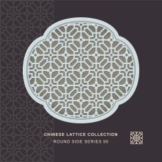 Chinese window tracery round side frame 90 cross flower