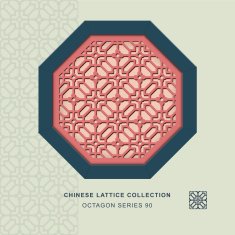 Chinese window tracery octagon frame 90 cross flower