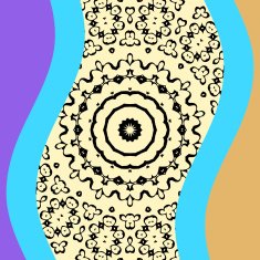 Book or Invitation cover with oriental mandala in the center