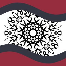 Mandala based oriental postcard cover with blank place for text