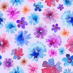 Abstract Watercolor Flower Pattern Modern