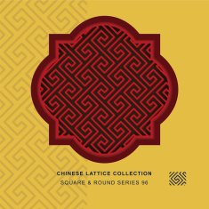 Chinese window tracery square round frame 96 spiral geometry