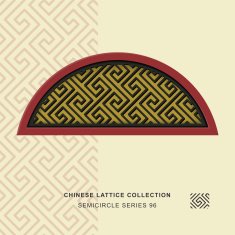Chinese window tracery semicircle frame 96 spiral geometry