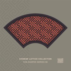 Chinese window tracery fan shaped frame 96 spiral geometry