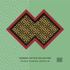Chinese window tracery double diamond frame 96 spiral geometry