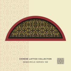 Chinese window tracery semicircle frame 100 spiral line