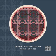 Chinese window tracery round frame 100 spiral line