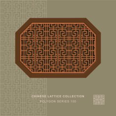 Chinese window tracery polygon frame 100 spiral line