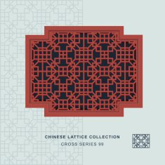 Chinese window tracery cross frame 99 diamond square