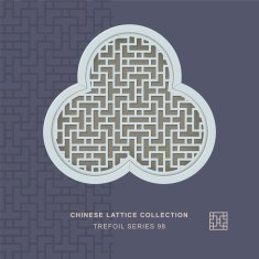 Chinese window tracery trefoil frame 98 cross line