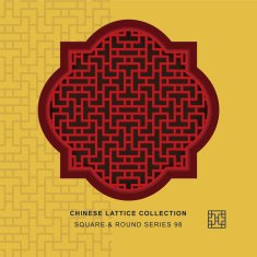 Chinese window tracery square round frame 98 cross line