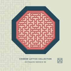 Chinese window tracery octagon frame 98 cross line