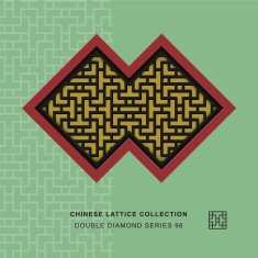 Chinese window tracery double diamond frame 98 cross line