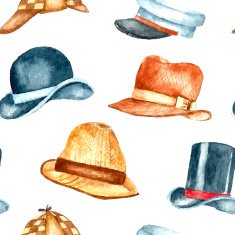 Watercolor hat collection N2