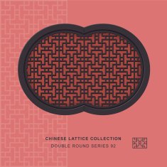 Chinese window tracery double round frame 92 geometry line