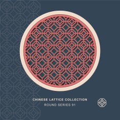 Chinese window tracery round frame 91 polygon check