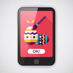 easter egg flat icon with long shadow eps10 N4