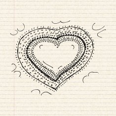 Love heart design on lined paper N5