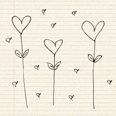 Love heart design on lined paper N6