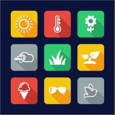 Spring Icons Flat Design