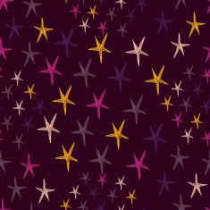 Seamless pattern with colorful hand drawn doodle stars N2