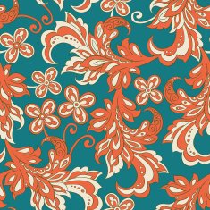 seamless pattern with folkloric flowers