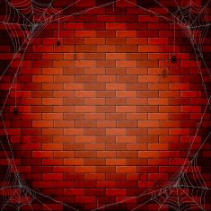 Brick wall and spiders