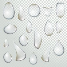drop Pure clear water drops realistic set isolated vector illustration N6