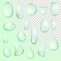 drop Pure clear water drops realistic set isolated vector illustration N8