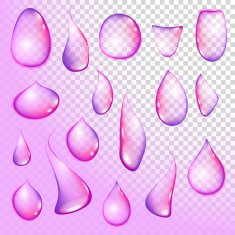 drop Pure clear water drops realistic set isolated vector illustration N10