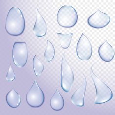 drop Pure clear water drops realistic set isolated vector illustration N11