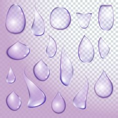 drop Pure clear water drops realistic set isolated vector illustration N12