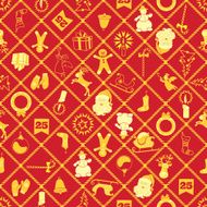 Christmas symbols Square seamless background