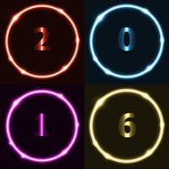 Colorful circle effect with 2016