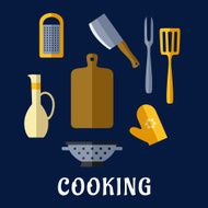 Food utensils and kitchenware flat icons